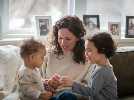 Surrogate mother with two children.